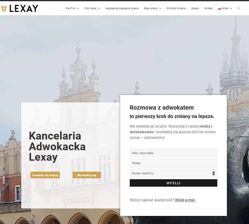 Oferta krakowskiej kancelarii prawnej Lexay